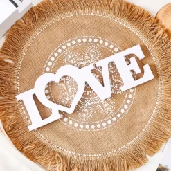 White "LOVE" Letter Tabletop Decor, PVC Freestanding Sign, Romantic Valentine's Day, Wedding, Anniversary Decoration, Warm Indoor Desktop Letter Ornament for Home and Party Display