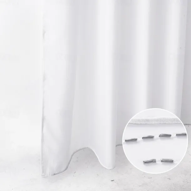 White Shower Curtain Liner White Water Repellent Weighted Fabric 180cm*180cm(70"*70") for Bathroom Hotel Spa, Odorless, Washable