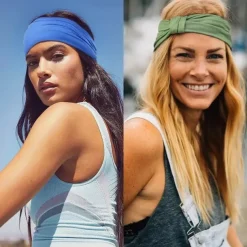 Wide Headbands For Women Non Slip Soft Elastic Hair Bands Yoga Running Sports Workout Gym Head Wraps Knotted Cotton Cloth African Turbans Bandana
