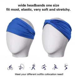 Wide Headbands For Women Non Slip Soft Elastic Hair Bands Yoga Running Sports Workout Gym Head Wraps Knotted Cotton Cloth African Turbans Bandana