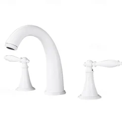 Widespread Bathroom Faucet Sink Mixer Basin Taps, Twin Handle Vessel Tap with Cold and Hot Hose