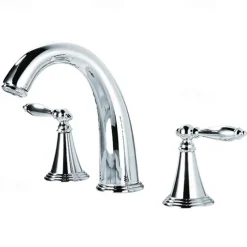 Widespread Bathroom Faucet Sink Mixer Basin Taps, Twin Handle Vessel Tap with Cold and Hot Hose