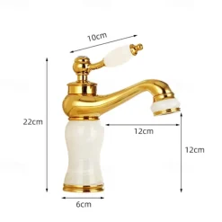 Widespread Bathroom Sink Mixer Faucet - Electroplated Centerset Handle One HoleBath Taps, Brass Basin Taps Single Handle with Hot and Cold Hose
