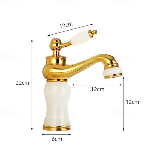 Widespread Bathroom Sink Mixer Faucet - Electroplated Centerset Handle One HoleBath Taps, Brass Basin Taps Single Handle with Hot and Cold Hose