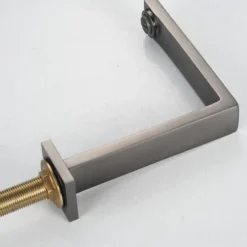 Widespread Bathroom Sink Mixer Faucet, 360 Swivel Brass 3 Hole 2 Handle Basin Tap Deck Mounted, Washroom Basin Vessel Water Tap with Hot and Cold Hose Black Chrome Golden White Grey