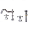 Widespread Bathroom Sink Faucet,Two Handle Three Holes, Brass ORB Bathroom Sink Faucet Contain with Supply Lines and Drain Plug and Hot/Cold Switch