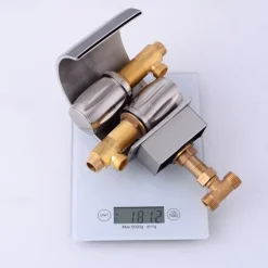 Widespread Bathroom Sink Faucet,Two Handle Three Holes, Brass Waterfall Chrome Bath Taps