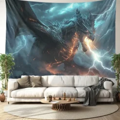 Wild Dragon Hanging Tapestry Wall Art Large Tapestry Mural Decor Photograph Backdrop Blanket Curtain Home Bedroom Living Room Decoration