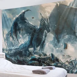 Wild Dragon Hanging Tapestry Wall Art Large Tapestry Mural Decor Photograph Backdrop Blanket Curtain Home Bedroom Living Room Decoration