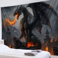 Wild Dragon Hanging Tapestry Wall Art Large Tapestry Mural Decor Photograph Backdrop Blanket Curtain Home Bedroom Living Room Decoration