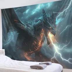Wild Dragon Hanging Tapestry Wall Art Large Tapestry Mural Decor Photograph Backdrop Blanket Curtain Home Bedroom Living Room Decoration