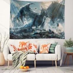 Wild Dragon Hanging Tapestry Wall Art Large Tapestry Mural Decor Photograph Backdrop Blanket Curtain Home Bedroom Living Room Decoration