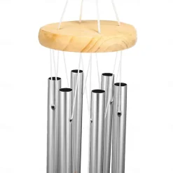 Wind Chimes with 6 Aluminum Tubes Wooden Wind Bell Memorial Wind Chimes Best Gift Chimes Decor for Garden Patio Outdoor Hanging Decor