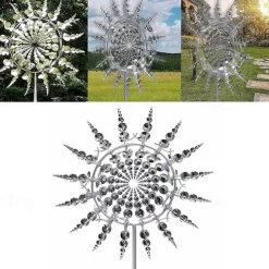 Wind Spinners for Yard Unique And Magical Metal Windmill Outdoor Wind Spinners Ball Bearing Construction Durable Silent Exotic Yard Garden Decoration