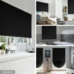 Window Blinds Self-Adhesive Quick Fix Pleated Shades for Bathroom Room