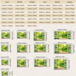 Window Landscape Wall Tapestry Art Decor Blanket Curtain Picnic Tablecloth Hanging Home Bedroom Living Room Dorm Decoration Polyester Forest