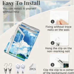 Window Scenery Hanging Tapestry Wall Art Large Tapestry Mural Decor Photograph Backdrop Blanket Curtain Home Bedroom Living Room Decoration