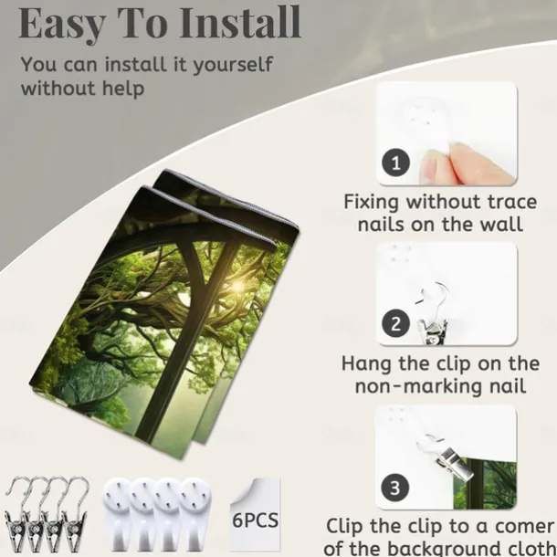 Window View Forest Hanging Tapestry Wall Art Large Tapestry Mural Decor Photograph Backdrop Blanket Curtain Home Bedroom Living Room Decoration