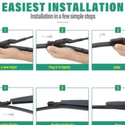 Windshield Wiper Blades Replacement for VW Volkswagen Golf 6/7/8 Premium All Weather Front Rear Wipers Set - OEM Quality