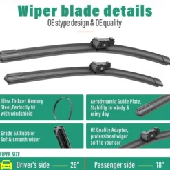 Windshield Wiper Blades Replacement for VW Volkswagen Golf 6/7/8 Premium All Weather Front Rear Wipers Set - OEM Quality
