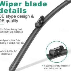 Windshield Wiper Blades Replacement for Tesla Model Y 2021-2024 Premium All Weather Wiper Blade-OEM Quality(1 pair)