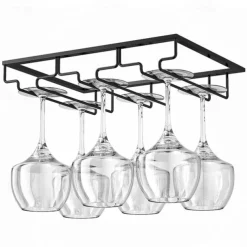 Wine Glass Rack Upside Down Wine Cabinet Goblet 3 to 5 Slot Wine Storage for Cabinet Shelf Hanger