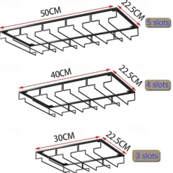 Wine Glass Rack Upside Down Wine Cabinet Goblet 3 to 5 Slot Wine Storage for Cabinet Shelf Hanger