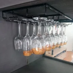 Wine Glass Rack Upside Down Wine Cabinet Goblet 3 to 5 Slot Wine Storage for Cabinet Shelf Hanger