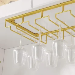 Wine Glass Rack Upside Down Wine Cabinet Goblet 3 to 5 Slot Wine Storage for Cabinet Shelf Hanger