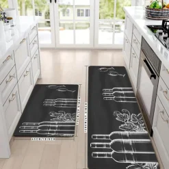 Wine Glasses Area Rug Kitchen Rug Mat Non-Slip Oil Proof Floor Mat Livingroom Rug Indoor Outdoor Mat Bedroom Decor Bathroom Mat Entrance Rug Door Mat