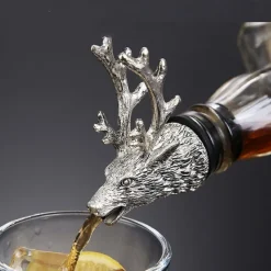 Wine Liquor Spirit Pourer Animal Head Stainless Steel Unique Bottle Stoppers Aerators Bar Tools
