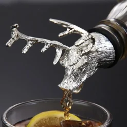 Wine Liquor Spirit Pourer Animal Head Stainless Steel Unique Bottle Stoppers Aerators Bar Tools