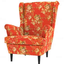 Wingback Chair Cover 100% Cotton with Armrest Cover Floral Quilted Slipcovers Single Seat STANDcover LITB PRIME cover
