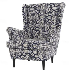 Wingback Chair Cover 100% Cotton with Armrest Cover Floral Quilted Slipcovers Single Seat STANDcover LITB PRIME cover