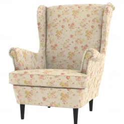 Wingback Chair Cover 100% Cotton with Armrest Cover Floral Quilted Slipcovers Single Seat STANDcover LITB PRIME cover