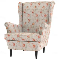 Wingback Chair Cover 100% Cotton with Armrest Cover Floral Quilted Slipcovers Single Seat STANDcover LITB PRIME cover