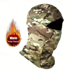 Winter Windproof Warm Tactical Camouflage Balaclava Hat, Plus Velvet Warm Balaclava, For Cycling, Driving, Skiing