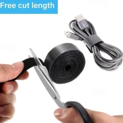 Wire Organizer Reusable Wire Adhesive Loop Hook Nylon Strap Organizer Self Adhesive Clip Holder Power Cable Ties