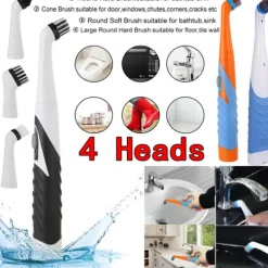 Wireless Electric Cleaning Brush - Ultrasonic Washer for Kitchen Utensils, Bathroom, and Shoes, Sonic Scrubber