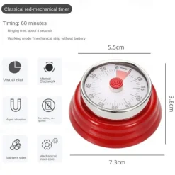 With Magnetic Suction Time Management Stainless Steel Countdown Mechanical Timer Kitchen Timer Baking Alarm Clock