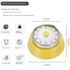 With Magnetic Suction Time Management Stainless Steel Countdown Mechanical Timer Kitchen Timer Baking Alarm Clock