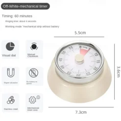 With Magnetic Suction Time Management Stainless Steel Countdown Mechanical Timer Kitchen Timer Baking Alarm Clock