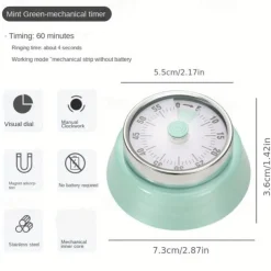 With Magnetic Suction Time Management Stainless Steel Countdown Mechanical Timer Kitchen Timer Baking Alarm Clock