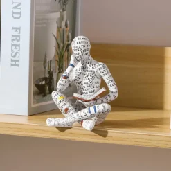 Woman Reading Paper Statuette Pulp Molding Statuette Innovative Reading Ornaments Ornament Bookshelf Decoration