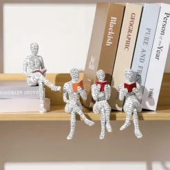 Woman Reading Paper Statuette Pulp Molding Statuette Innovative Reading Ornaments Ornament Bookshelf Decoration