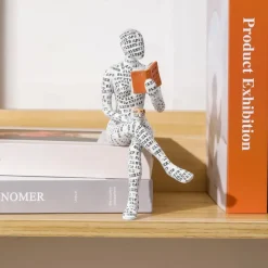Woman Reading Paper Statuette Pulp Molding Statuette Innovative Reading Ornaments Ornament Bookshelf Decoration