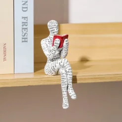 Woman Reading Paper Statuette Pulp Molding Statuette Innovative Reading Ornaments Ornament Bookshelf Decoration