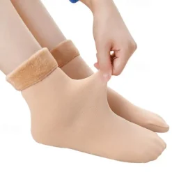 Women/Men Winter Warm Thicken Thermal Socks Wool Cashmere Snow Black Skin Seamless Sock Velvet Soft Boots Floor Sleeping Socks 1Pair