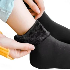 Women/Men Winter Warm Thicken Thermal Socks Wool Cashmere Snow Black Skin Seamless Sock Velvet Soft Boots Floor Sleeping Socks 1Pair