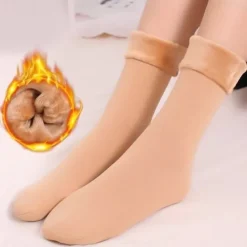 Women/Men Winter Warm Thicken Thermal Socks Wool Cashmere Snow Black Skin Seamless Sock Velvet Soft Boots Floor Sleeping Socks 1Pair